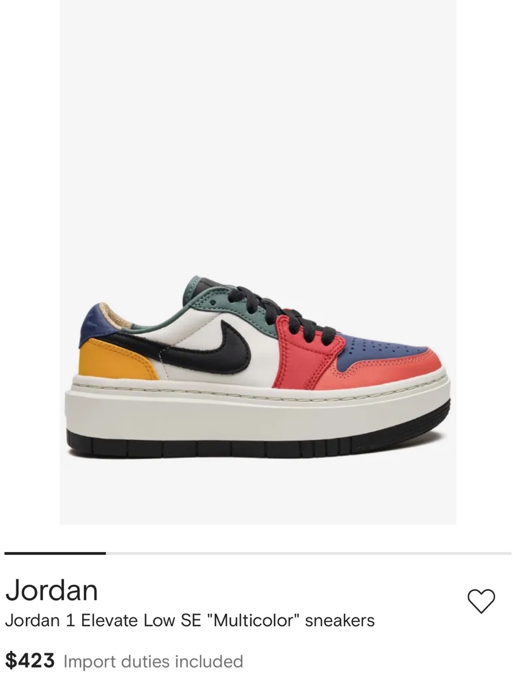 Nike Air Jordan 1 Elevate rare Rainbow Low-Top Sneakers US W8/M7 EU39 Airforce1 - Picture 8 of 8
